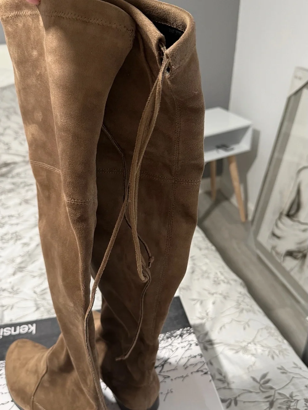 Kensie Over-the-Knee Suede Boots in Chestnut Brown